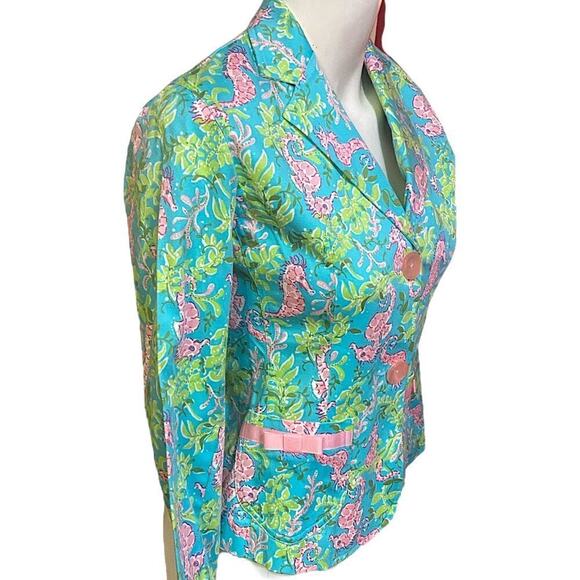NWT Bamboo Traders Floral Blazer Jacket Size Petite XS Colorful Button Front - Picture 2 of 9